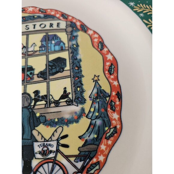Homer Laughlin turano toy store kids 12-in dinner plate Xmas unique green - Picture 5 of 6